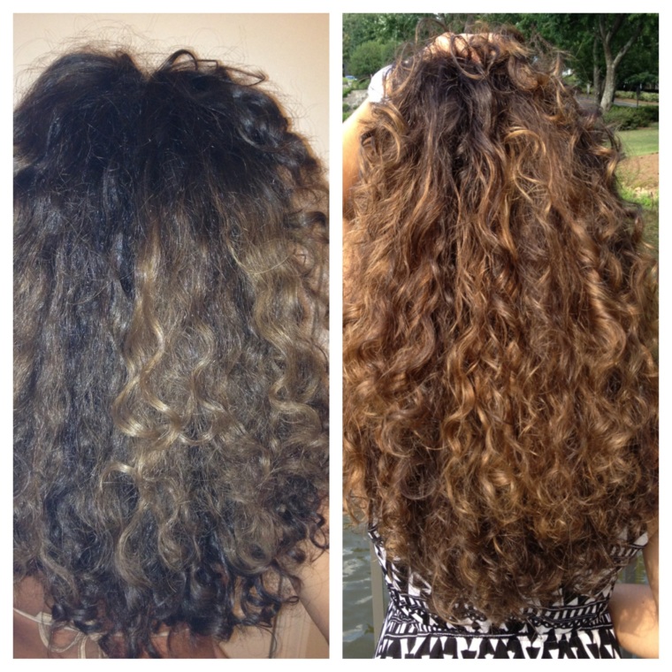 Before and after images using Shea Moisture Deep Treatment Masque